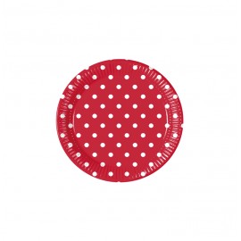 DOTS ROJO PLATOS 20CM 8U.