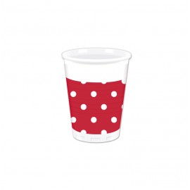 DOTS ROJO VASOS 8U.