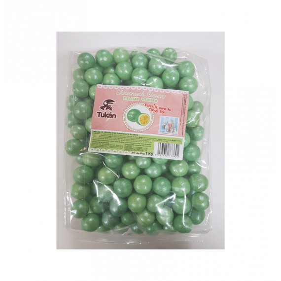 TUKAN CHOCO CRANCH BLANCAS DELUXE VERDES 1KG.