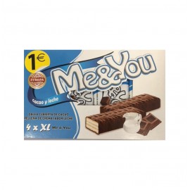 ME&YOU CACAO Y LECHE 4X38GR.