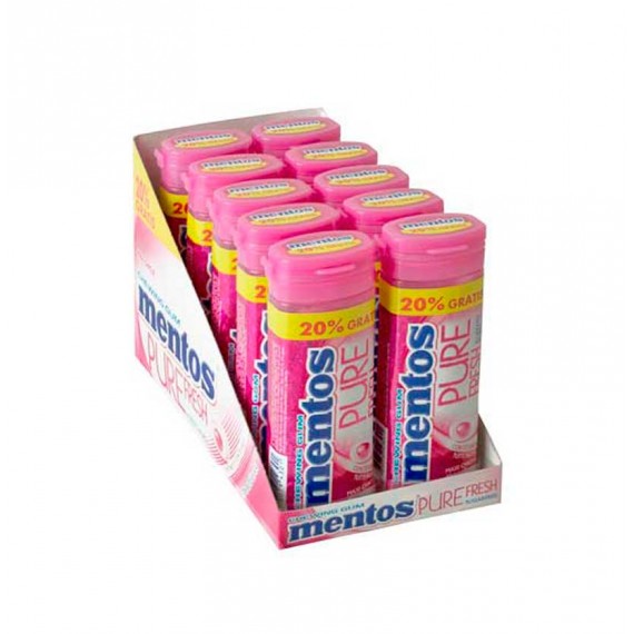 MENTOS GUM PURE FR.TUTTI FRUTTTI 10U.