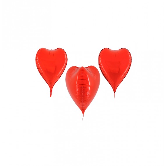 GLOBO FOIL 27" CORAZON 3D ROJO