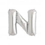 GLOBO FOIL PLATA 34" LETRA N