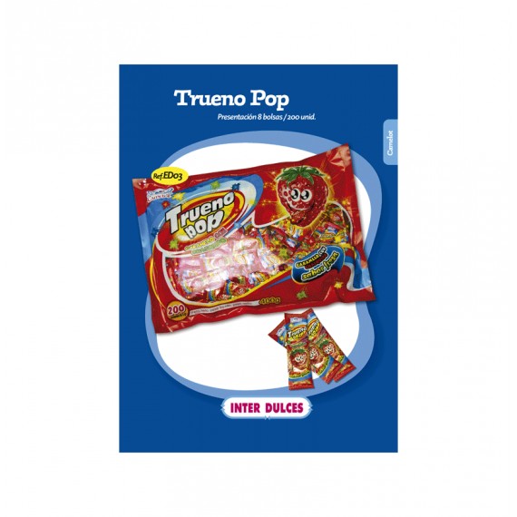 CARAMELO CHASQUIDO TRUENO POP BOLSA 200U.