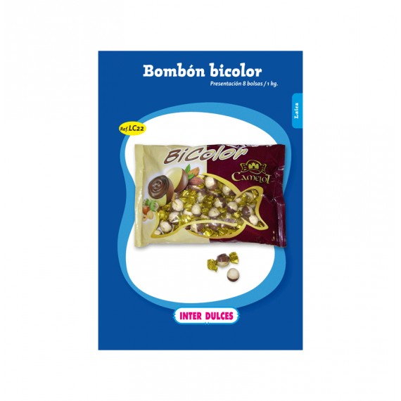 BOMBON BICOLOR RELLENO AVELLANA 80U. APROX.