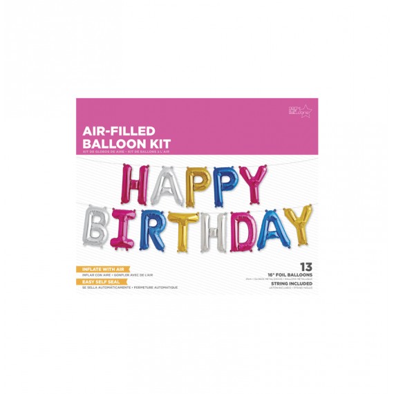 KIT FOIL MULTICOLOR 16" HAPPY BIRTHDAY