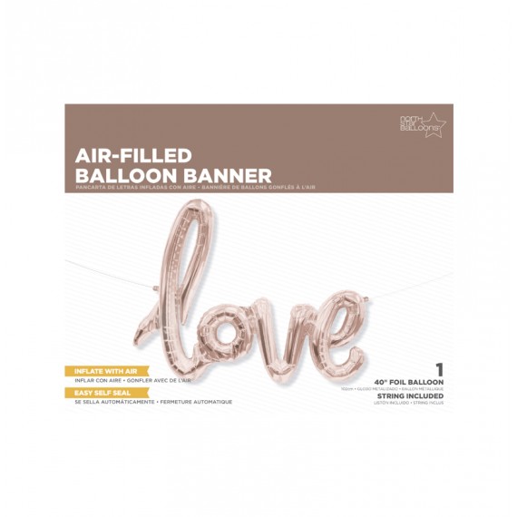 GLOBO FOIL 40" LOVE SCRIPT ORO ROSADO REF. 01287