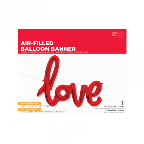 GLOBO FOIL 40" LOVE SCRIPT ROJO 102CM. REF. 01325