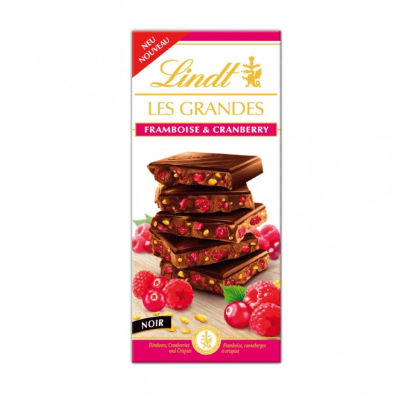 LINDT LES GRANDES FRAMBOISE&CRANBERRY 15X150GR.