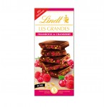 LINDT LES GRANDES FRAMBOISE&CRANBERRY 15X150GR.