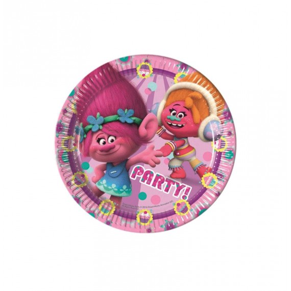 TROLLS PLATOS 23CM 8U.