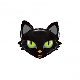 GLOBO FOIL 28" FIGURA CABEZA GATO NEGRO