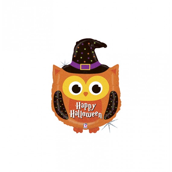 GLOBO FOIL 32" FIGURA BUHO HAPPY HALLOWEEN