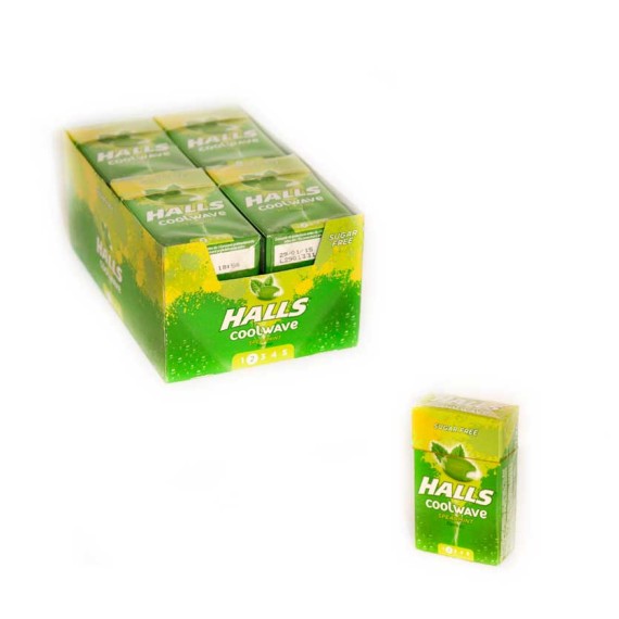 HALLS COOLWAVE HIERBA.12U.