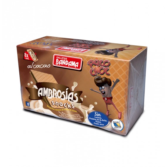 BANDAMA AMBROSIAS AL CACAO SNACKS PACK 8UN.