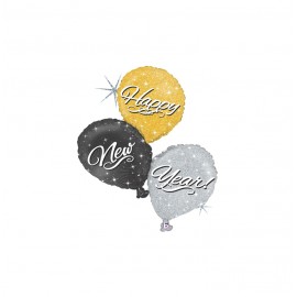 GLOBO FOIL 40" FIGURA TRIO H. NEW YEAR HOLOGRAPHIC