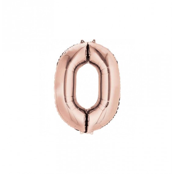 GLOBO FOIL 40" N. 0 ORO ROSADO REF.230RG