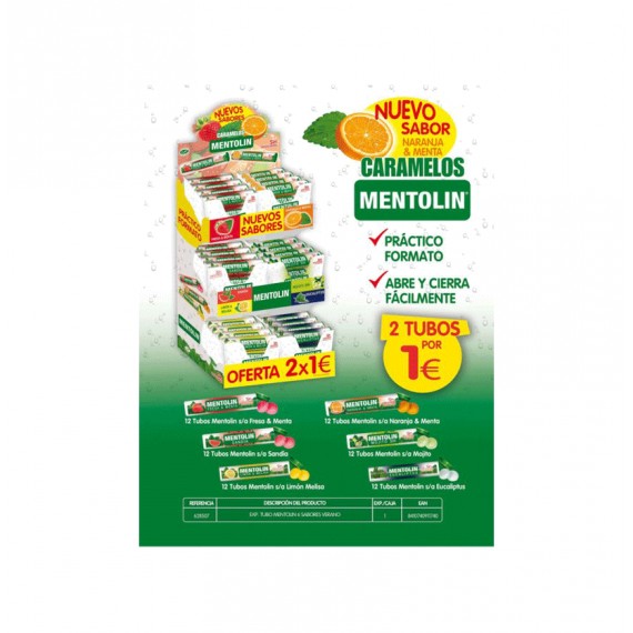 EXPOSITOR TUBO MENTOLIN 6 SABORES COD.628507