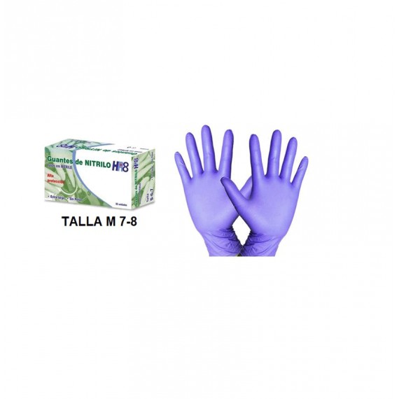 GUANTES NITRILO HR8 ALT PROTEC.(TALLA M 7-8)50U