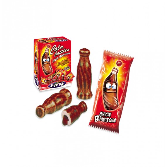 FINI CHICLES BOTELLA COLA RELLENO LIQUIDO 200UN.