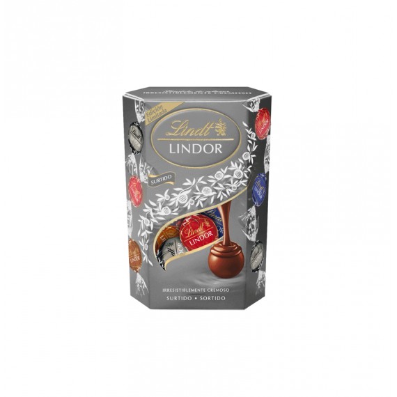 LINDT LINDOR CORNET SURTIDO SILVER 8X200GR.