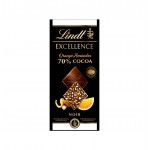 LINDT EXCELL.ORANGE ALMENDRAS 70% CACAO 20X100GR.