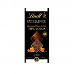 LINDT EXCELL.CARAMEL FLOR SAL 70% CACAO 20X100GR.