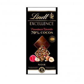 LINDT EXCELL.FRAMBUESA AVELLANA 70% CACAO 20X100GR