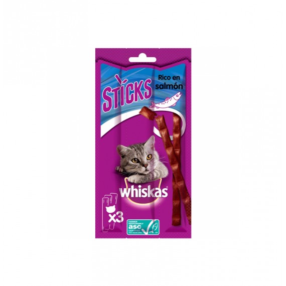 WHISKAS STICKS SALMON CD06X 28UNX504GR.