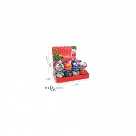 BOLA METALICA NAVIDAD CON CHOCOLATE 24X36GR.