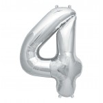 GLOBO FOIL 34" 87CM PLATA NO4