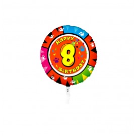 GLOBO FOIL REDONDO 21" NO 8 - GATO