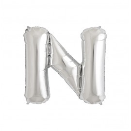 GLOBO FOIL PLATA 34" LETRA N