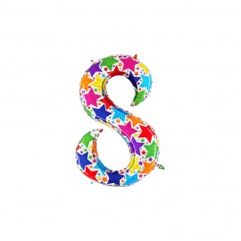 GLOBO FOIL 40" NO. 8 HOLOGRAFICO REF. HG85848P