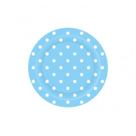 DOTS AZUL PLATOS 20CM 8U.