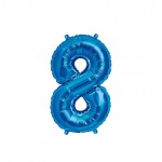 GLOBO FOIL 16" 41CM AZUL NO 8 EASY SELF SEAL
