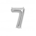 GLOBO FOIL 16" 41CM PLATA NO 7 EASY SELF SEAL