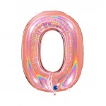 GLOBO FOIL 40" GLITTER HOLOG. ROSA-NO0