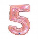 GLOBO FOIL 40" GLITTER HOLOG. ROSA-NO5