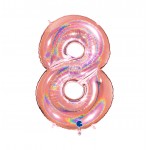 GLOBO FOIL 40" GLITTER HOLOG. ROSA-NO8