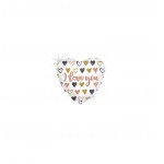 GLOBO FOIL 18" 46CM CORAZON BLANCO "I LOVE YOU" 