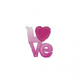 GLOBO FOIL 39" 99CM HOLOGRAFICO ROSA "LOVE"