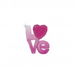 GLOBO FOIL 39" 99CM HOLOGRAFICO ROSA "LOVE"