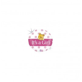GLOBO FOIL 18" 46CM REDONDO OSO "ITS A GIRL"