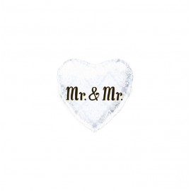 GLOBO FOIL 18" 46CM CORAZON BLANCO MR&MR