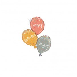 GLOBO FOIL 40" 102CM TRES GLOBOS "HAPPY B TO YOU"
