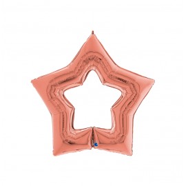 GLOBO FOIL 48" 122CM ESTRELLA LINK ORO ROSA