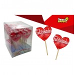PIRULETA CORAZON CARAMELO FELICIDADES 24X50GR.