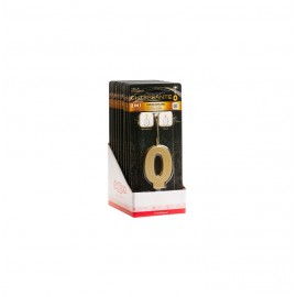 VELA NO 0 ORO CHISPEANTE COD. 345435