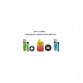 LOTE VAPERS 2+1 MANZANA+MARACUYA+MENTA
